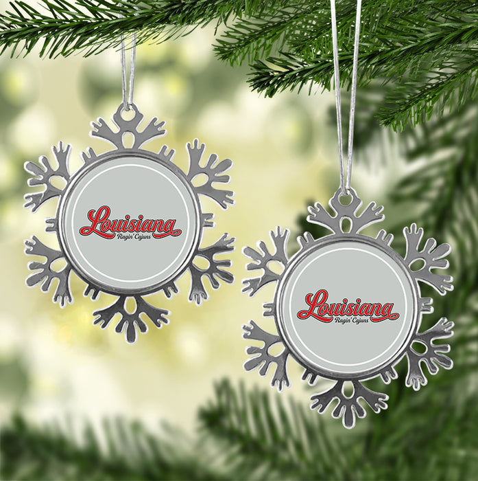University of Louisiana at Lafayette Christmas Ornament - Snowflake Metal