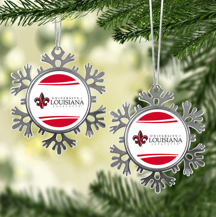 University of Louisiana at Lafayette Christmas Ornament - Snowflake Metal
