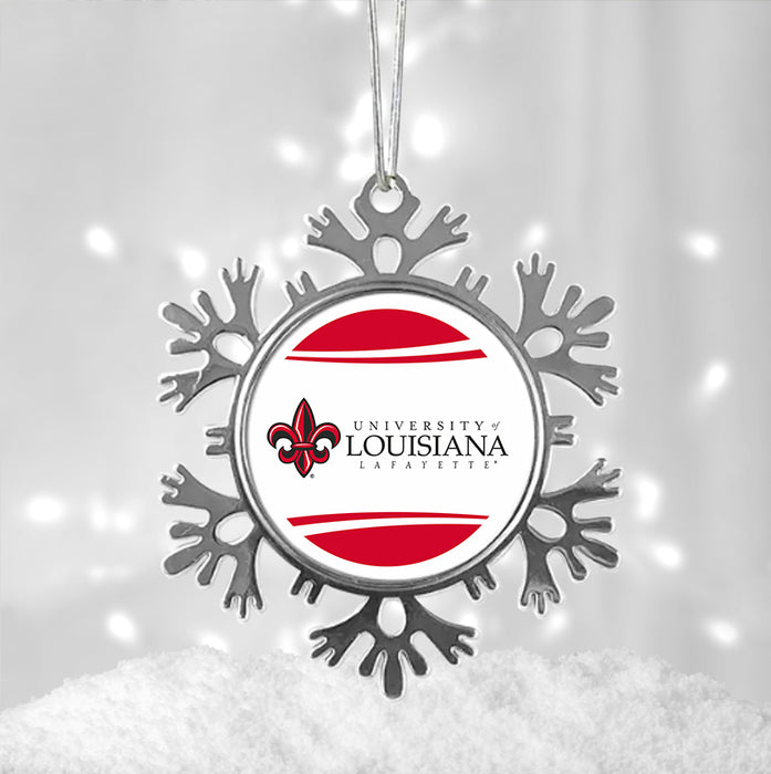 University of Louisiana at Lafayette Christmas Ornament - Snowflake Metal