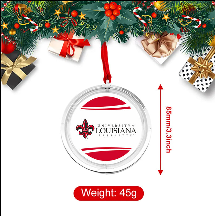 University of Louisiana at Lafayette Christmas Reversible Flat Round Ornament