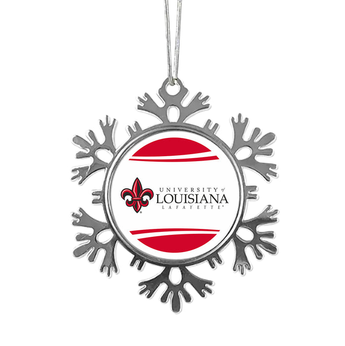 University of Louisiana at Lafayette Christmas Ornament - Snowflake Metal