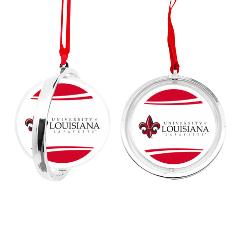 University of Louisiana at Lafayette Christmas Reversible Flat Round Ornament