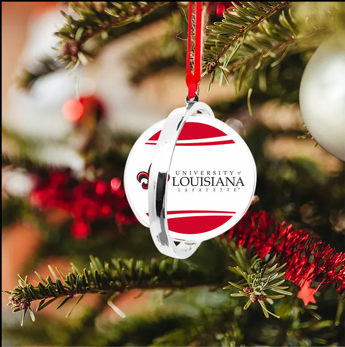 University of Louisiana at Lafayette Christmas Reversible Flat Round Ornament