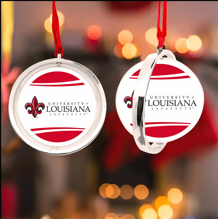 University of Louisiana at Lafayette Christmas Reversible Flat Round Ornament
