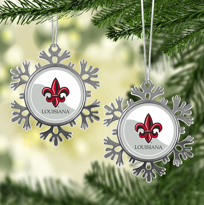 University of Louisiana at Lafayette Christmas Ornament - Snowflake Metal