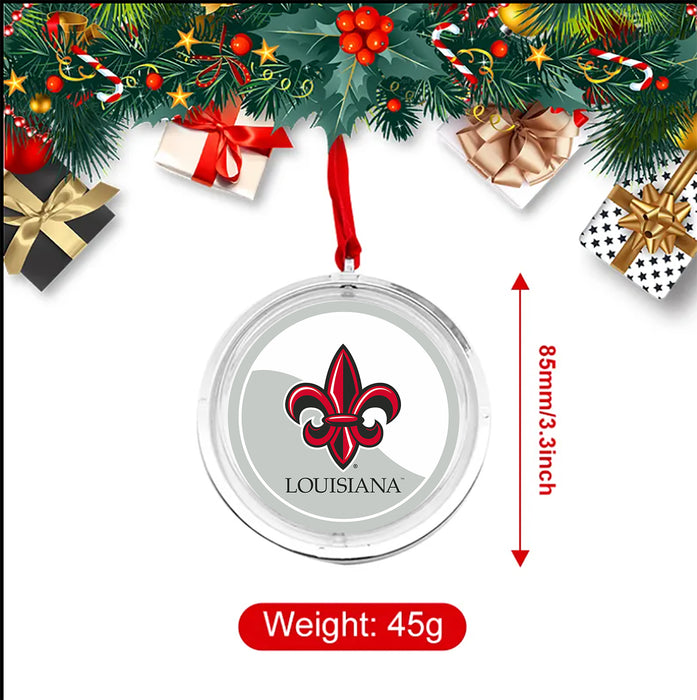 University of Louisiana at Lafayette Christmas Reversible Flat Round Ornament