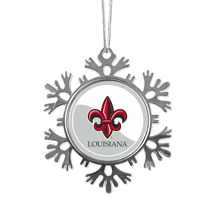 University of Louisiana at Lafayette Christmas Ornament - Snowflake Metal