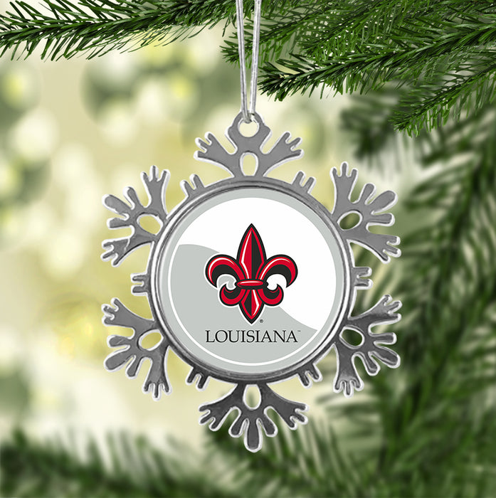 University of Louisiana at Lafayette Christmas Ornament - Snowflake Metal
