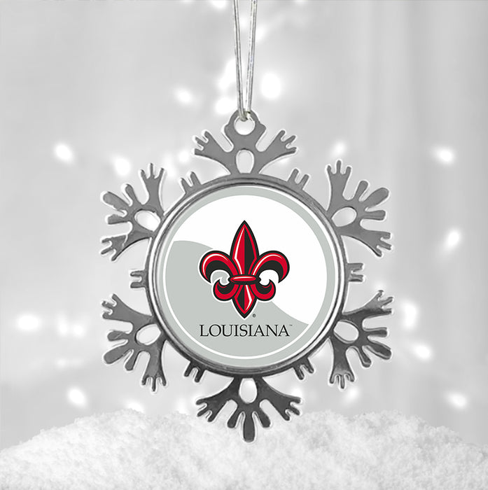 University of Louisiana at Lafayette Christmas Ornament - Snowflake Metal