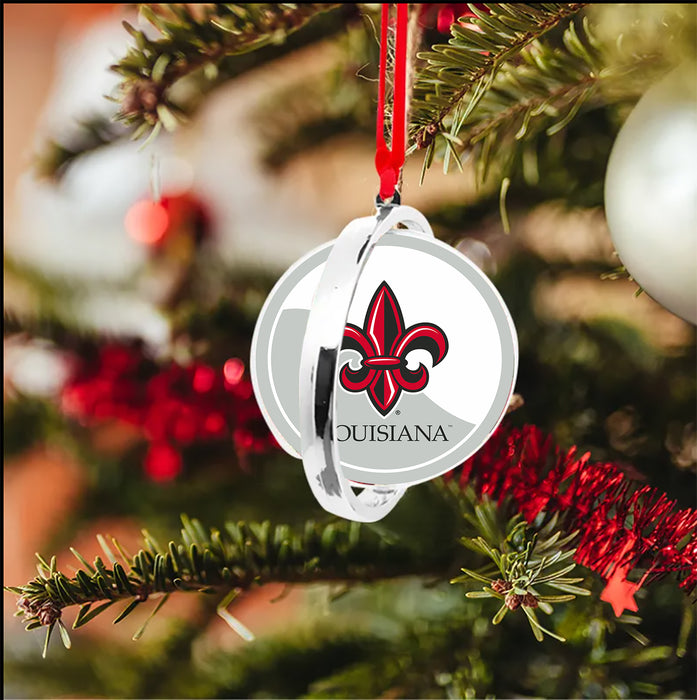 University of Louisiana at Lafayette Christmas Reversible Flat Round Ornament