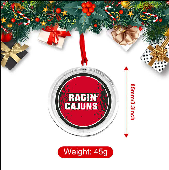 University of Louisiana at Lafayette Christmas Reversible Flat Round Ornament