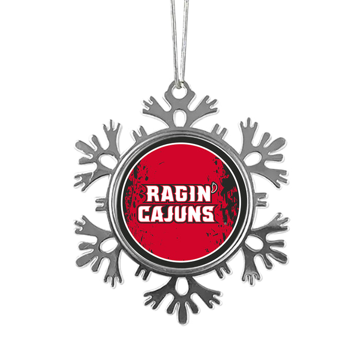 University of Louisiana at Lafayette Christmas Ornament - Snowflake Metal