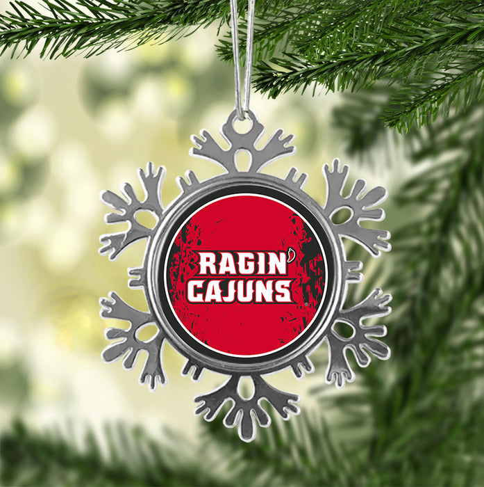 University of Louisiana at Lafayette Christmas Ornament - Snowflake Metal