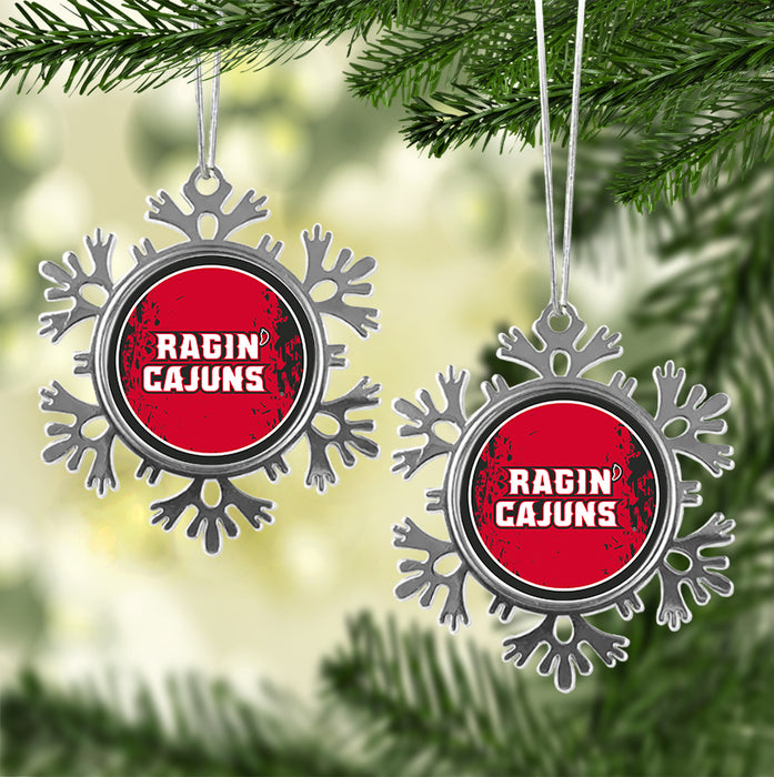 University of Louisiana at Lafayette Christmas Ornament - Snowflake Metal