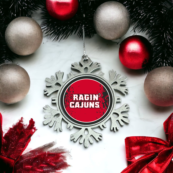 University of Louisiana at Lafayette Christmas Ornament - Snowflake Metal