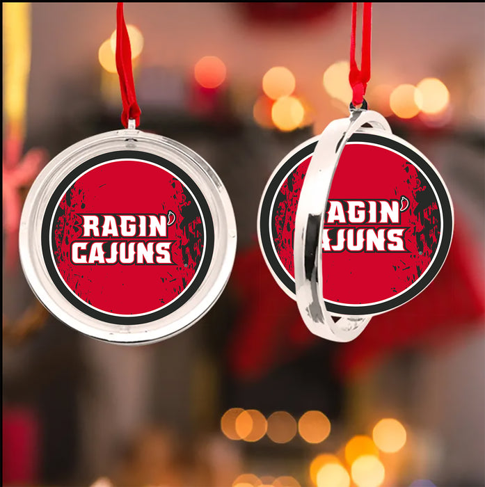 University of Louisiana at Lafayette Christmas Reversible Flat Round Ornament