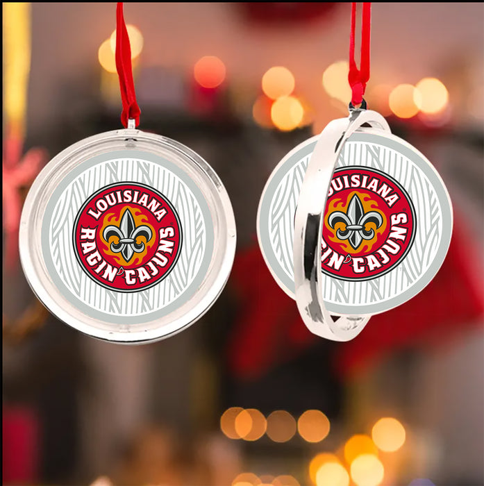 University of Louisiana at Lafayette Christmas Reversible Flat Round Ornament