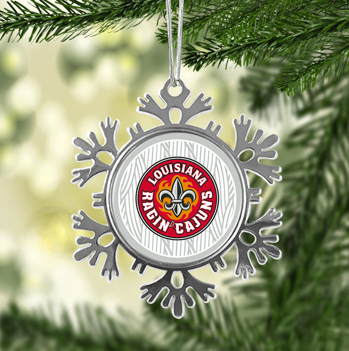 University of Louisiana at Lafayette Christmas Ornament - Snowflake Metal