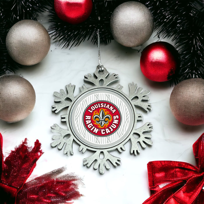 University of Louisiana at Lafayette Christmas Ornament - Snowflake Metal