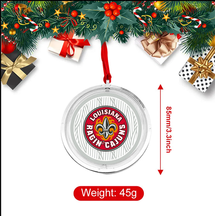 University of Louisiana at Lafayette Christmas Reversible Flat Round Ornament