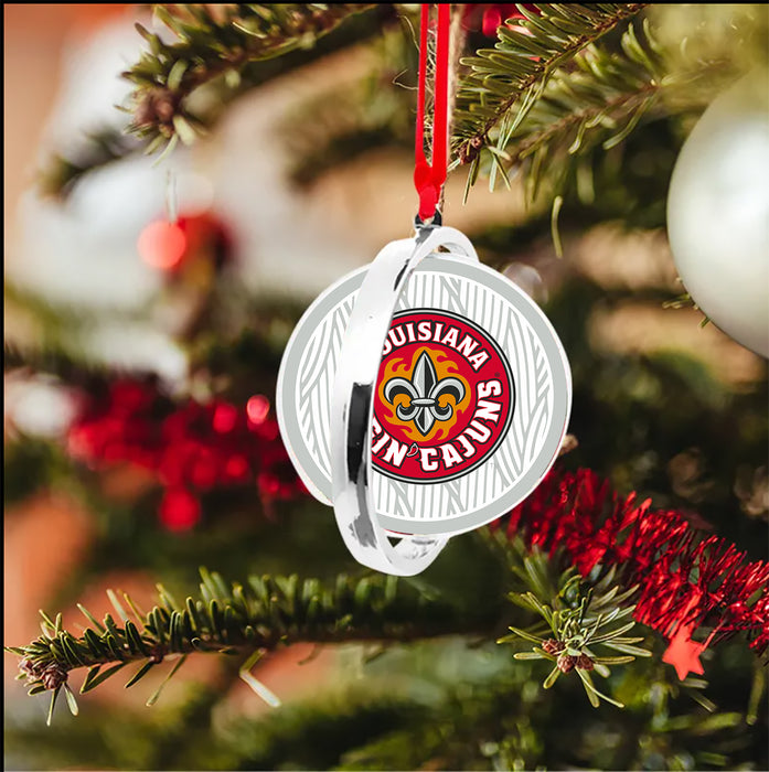 University of Louisiana at Lafayette Christmas Reversible Flat Round Ornament
