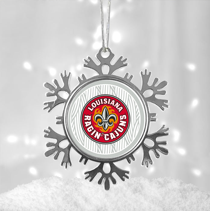 University of Louisiana at Lafayette Christmas Ornament - Snowflake Metal