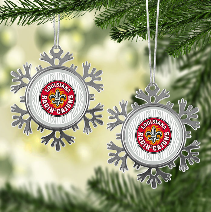 University of Louisiana at Lafayette Christmas Ornament - Snowflake Metal