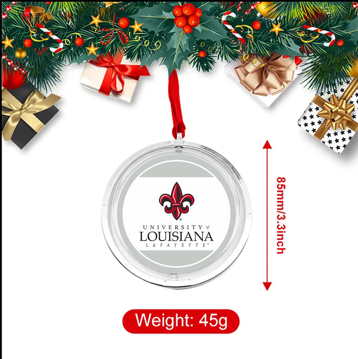 University of Louisiana at Lafayette Christmas Reversible Flat Round Ornament