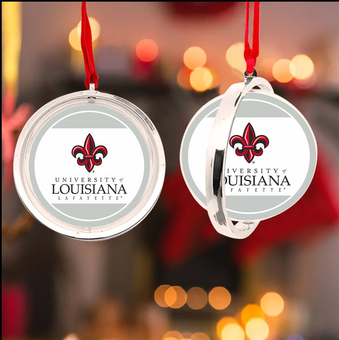 University of Louisiana at Lafayette Christmas Reversible Flat Round Ornament