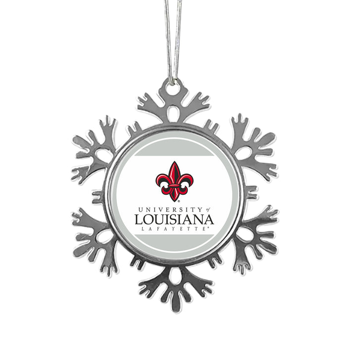 University of Louisiana at Lafayette Christmas Ornament - Snowflake Metal