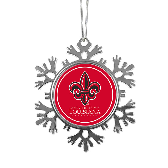 University of Louisiana at Lafayette Christmas Ornament - Snowflake Metal