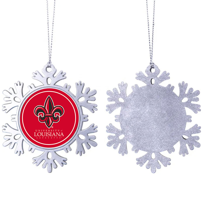 University of Louisiana at Lafayette Christmas Ornament - Snowflake Metal