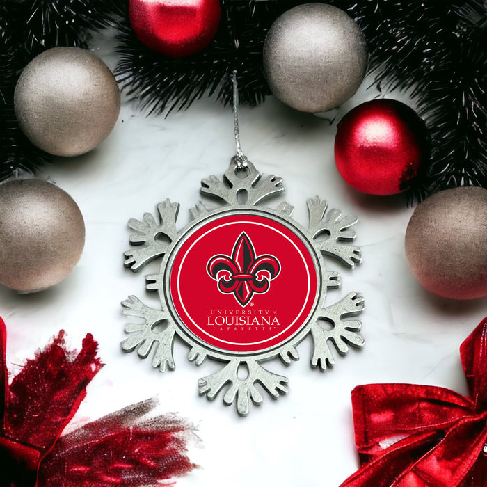 University of Louisiana at Lafayette Christmas Ornament - Snowflake Metal