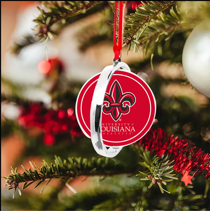 University of Louisiana at Lafayette Christmas Reversible Flat Round Ornament
