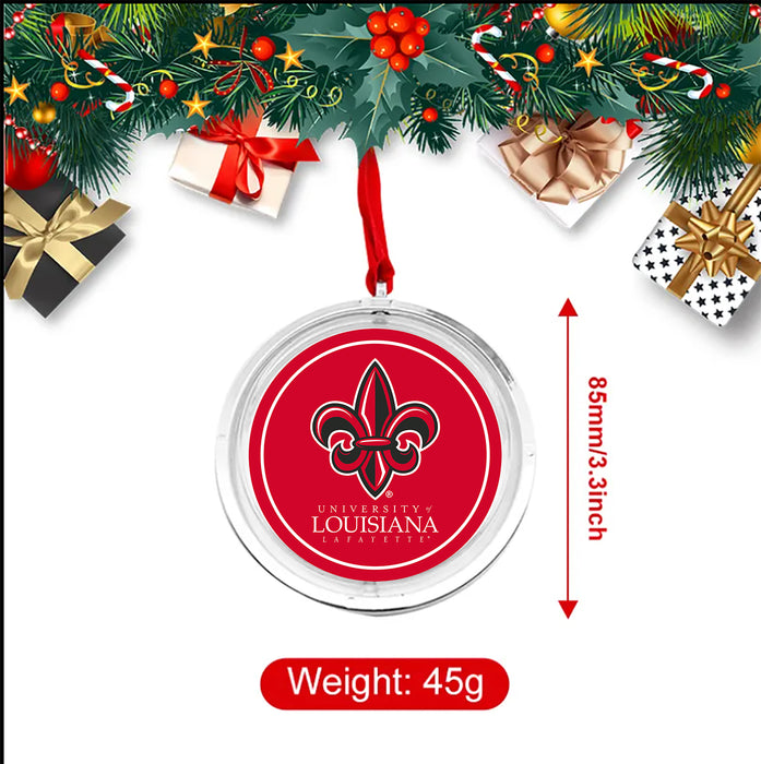 University of Louisiana at Lafayette Christmas Reversible Flat Round Ornament