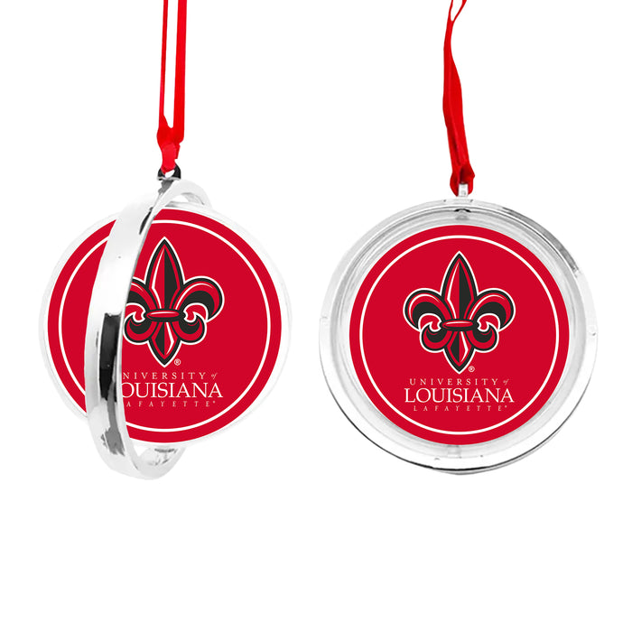 University of Louisiana at Lafayette Christmas Reversible Flat Round Ornament