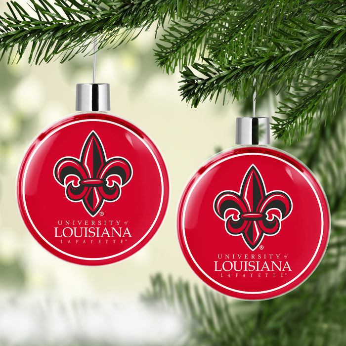 University of Louisiana at Lafayette Christmas Ornament Flat Round