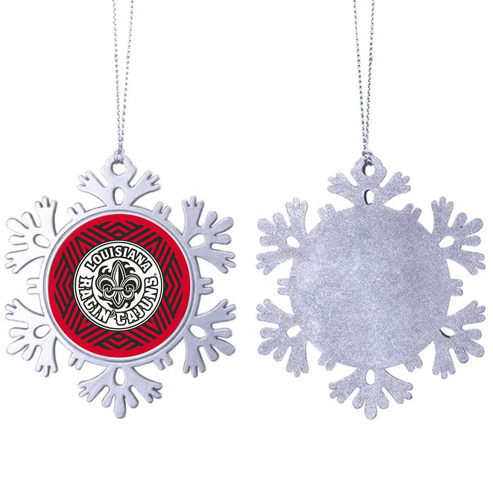 University of Louisiana at Lafayette Christmas Ornament - Snowflake Metal