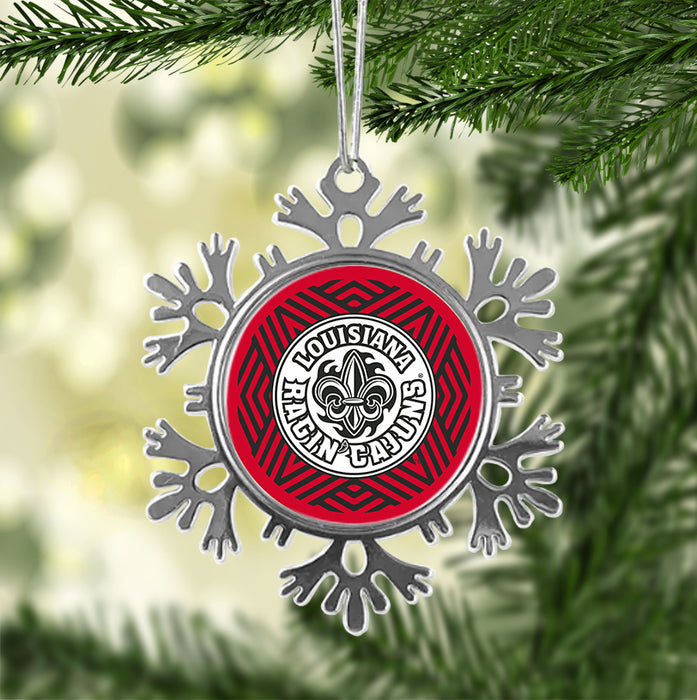University of Louisiana at Lafayette Christmas Ornament - Snowflake Metal