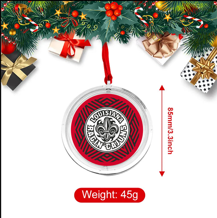 University of Louisiana at Lafayette Christmas Reversible Flat Round Ornament