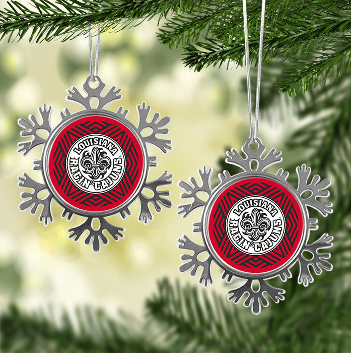University of Louisiana at Lafayette Christmas Ornament - Snowflake Metal