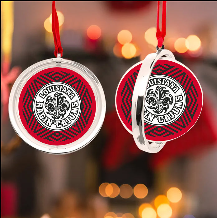 University of Louisiana at Lafayette Christmas Reversible Flat Round Ornament