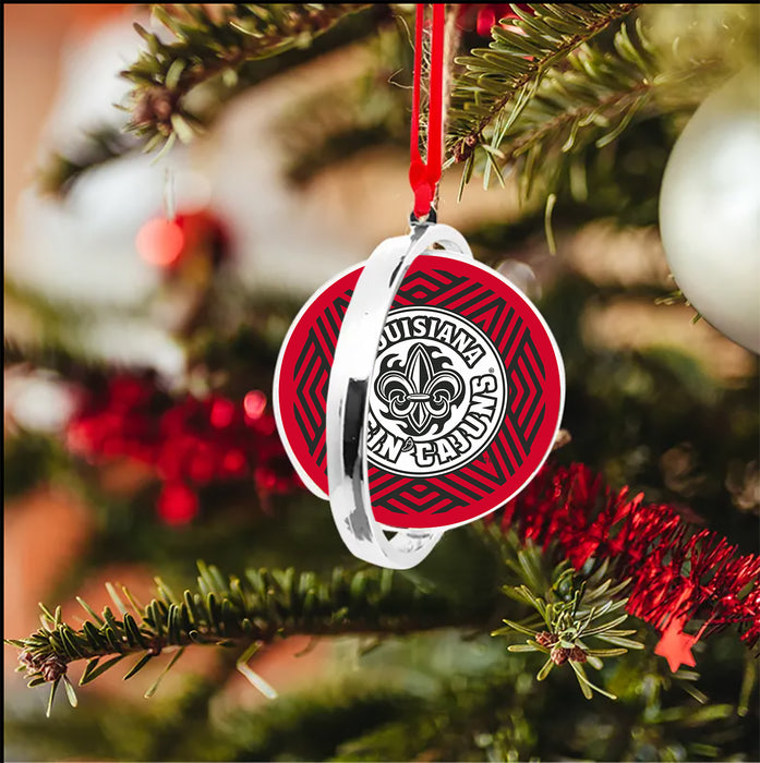 University of Louisiana at Lafayette Christmas Reversible Flat Round Ornament