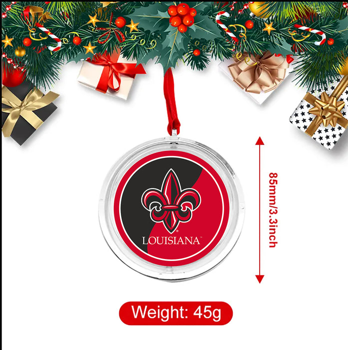 University of Louisiana at Lafayette Christmas Reversible Flat Round Ornament