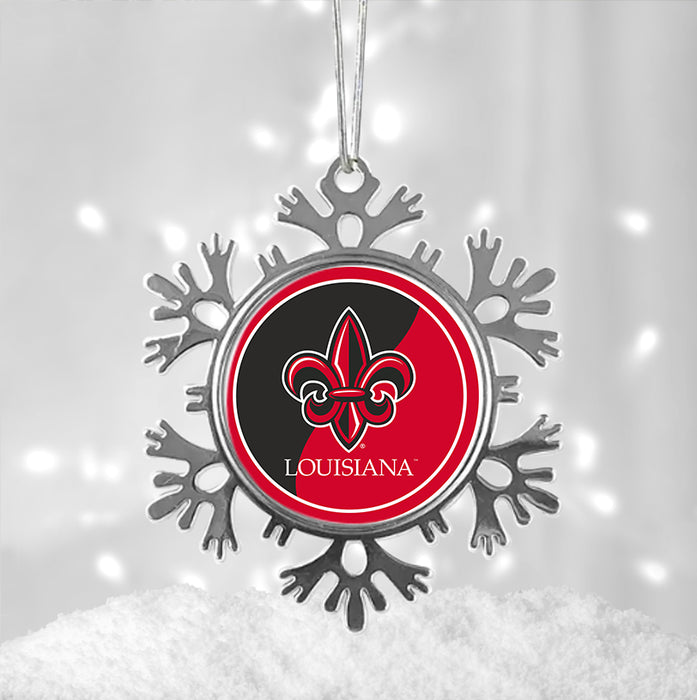 University of Louisiana at Lafayette Christmas Ornament - Snowflake Metal