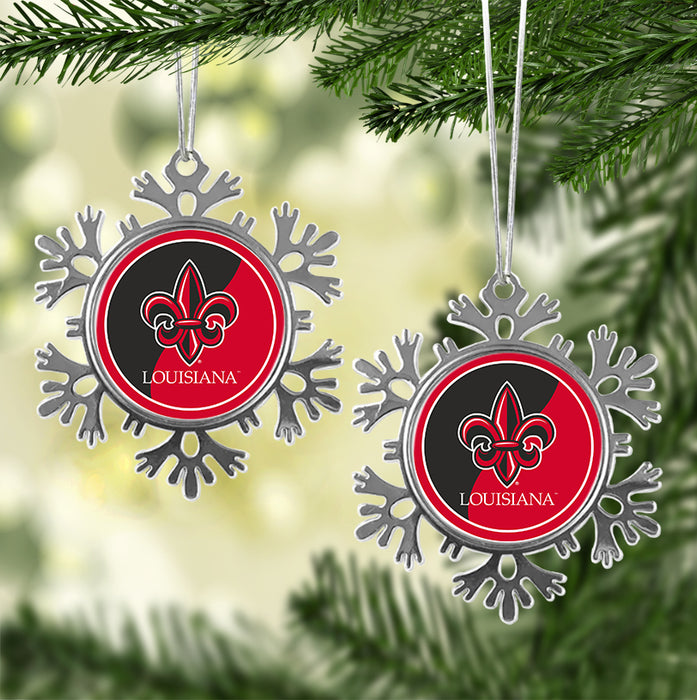 University of Louisiana at Lafayette Christmas Ornament - Snowflake Metal