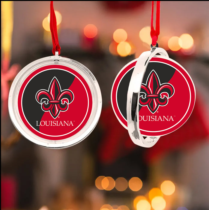 University of Louisiana at Lafayette Christmas Reversible Flat Round Ornament