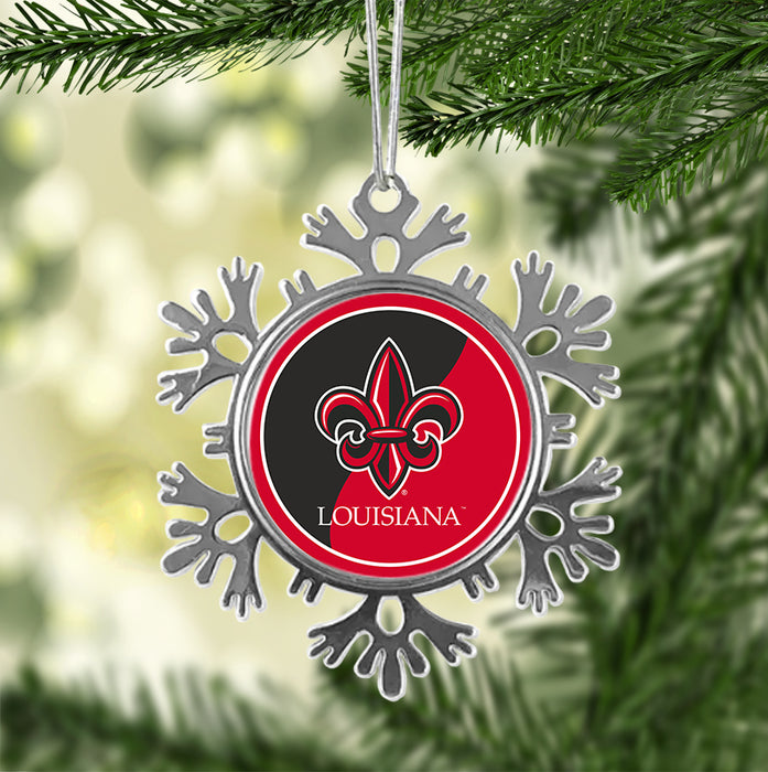 University of Louisiana at Lafayette Christmas Ornament - Snowflake Metal