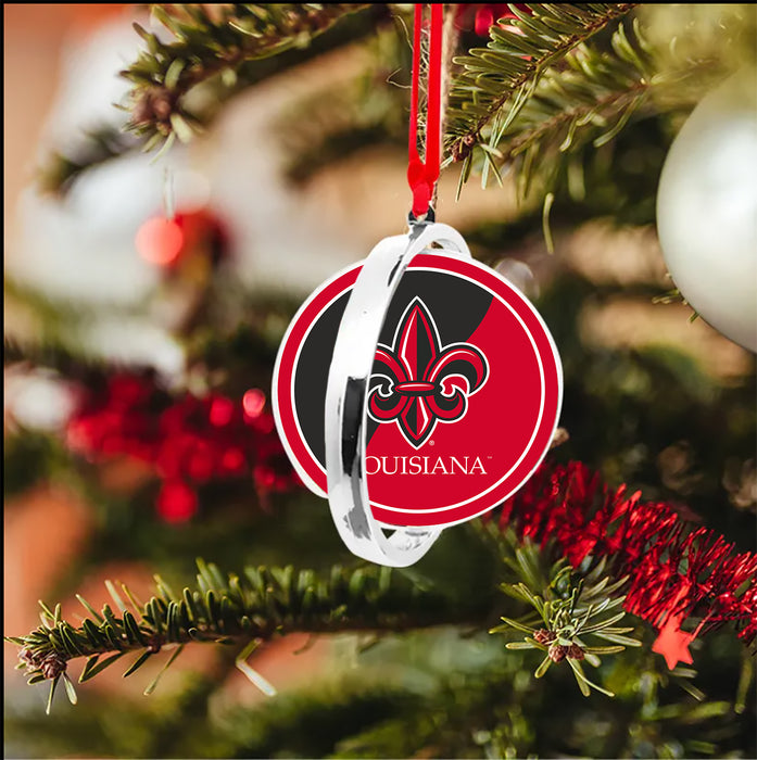 University of Louisiana at Lafayette Christmas Reversible Flat Round Ornament