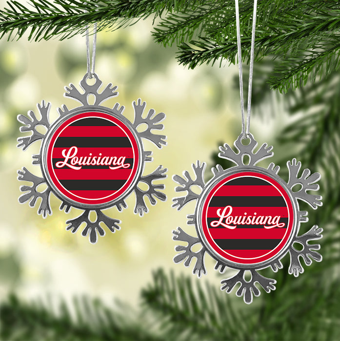 University of Louisiana at Lafayette Christmas Ornament - Snowflake Metal